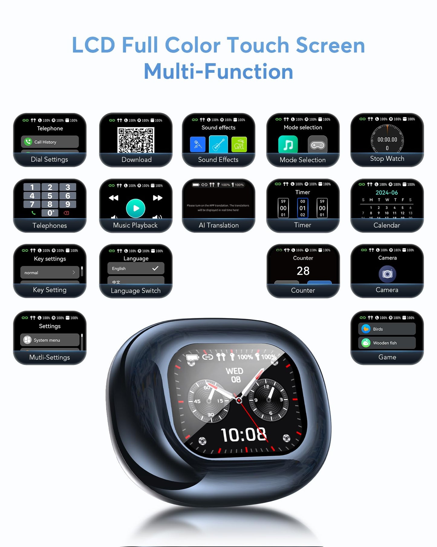 Audífonos Traductor AI Bluetooth 5.4 – Traducción en Tiempo Real