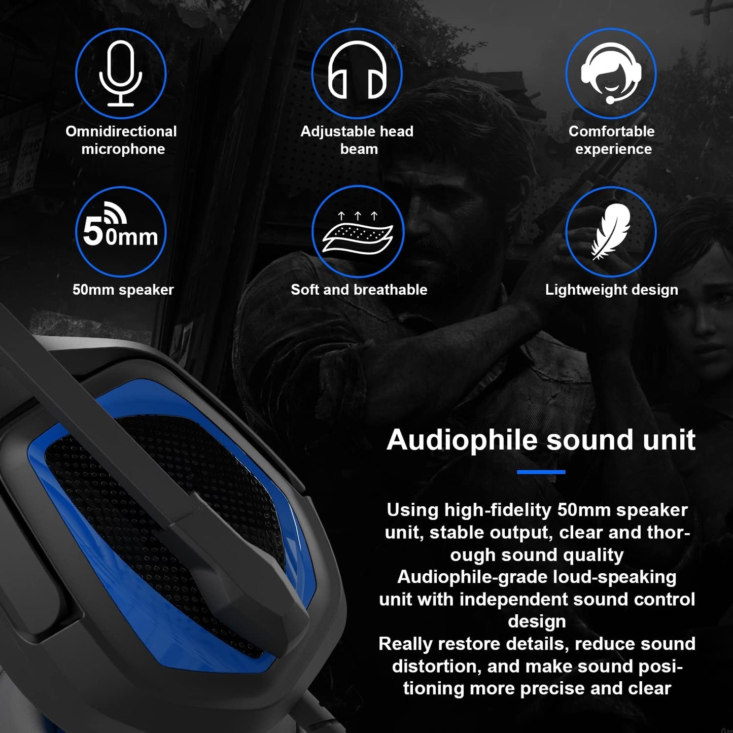 Auriculares estéreo para juegos G2000 para PS4 PC Xbox One PS5. Cancelación de ruido