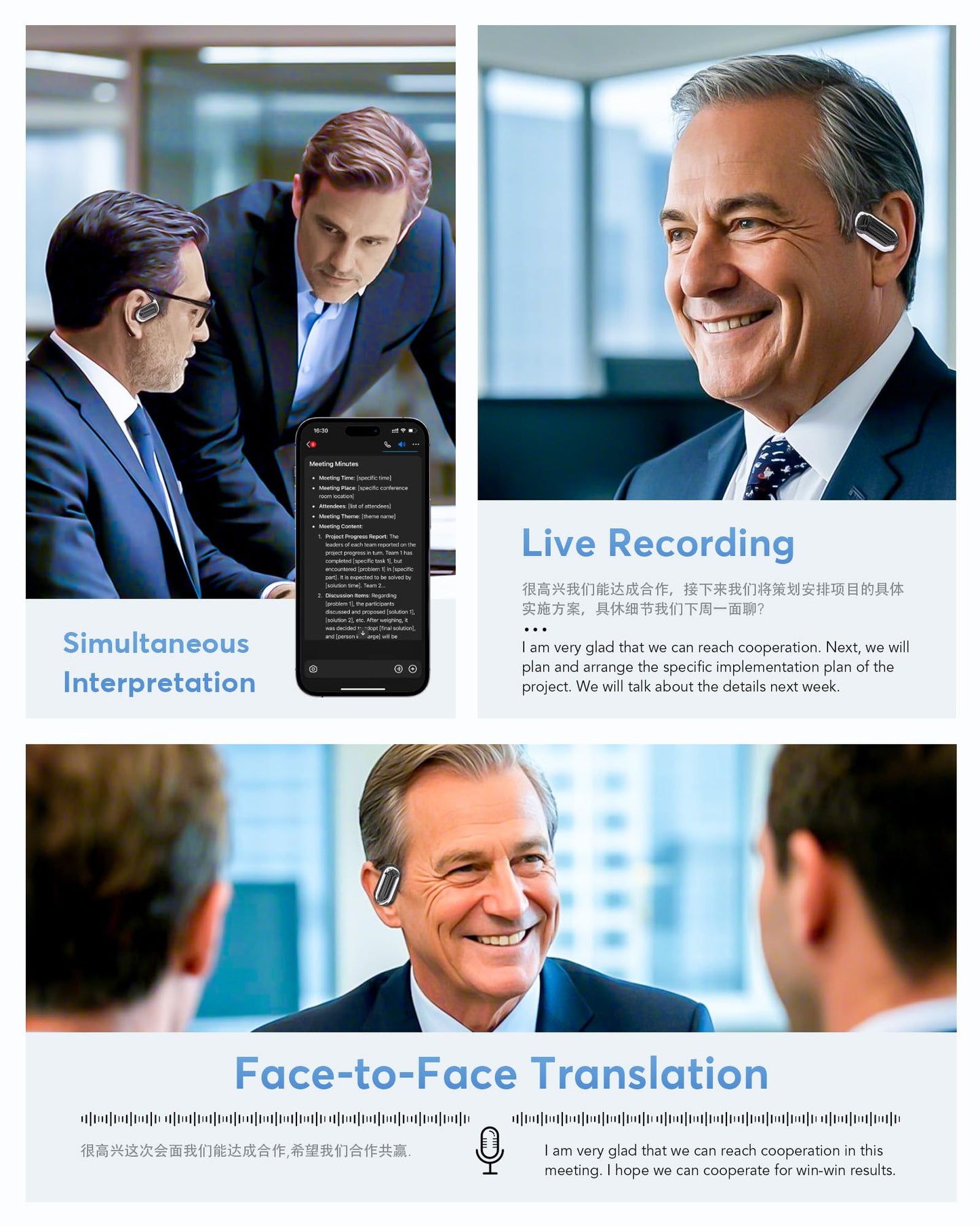 Audífonos Traductor AI Bluetooth 5.4 – Traducción en Tiempo Real