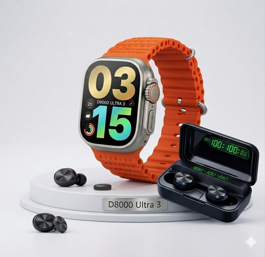 Smart Watch D8000 Ultra 3 + Audífonos Inalámbricos